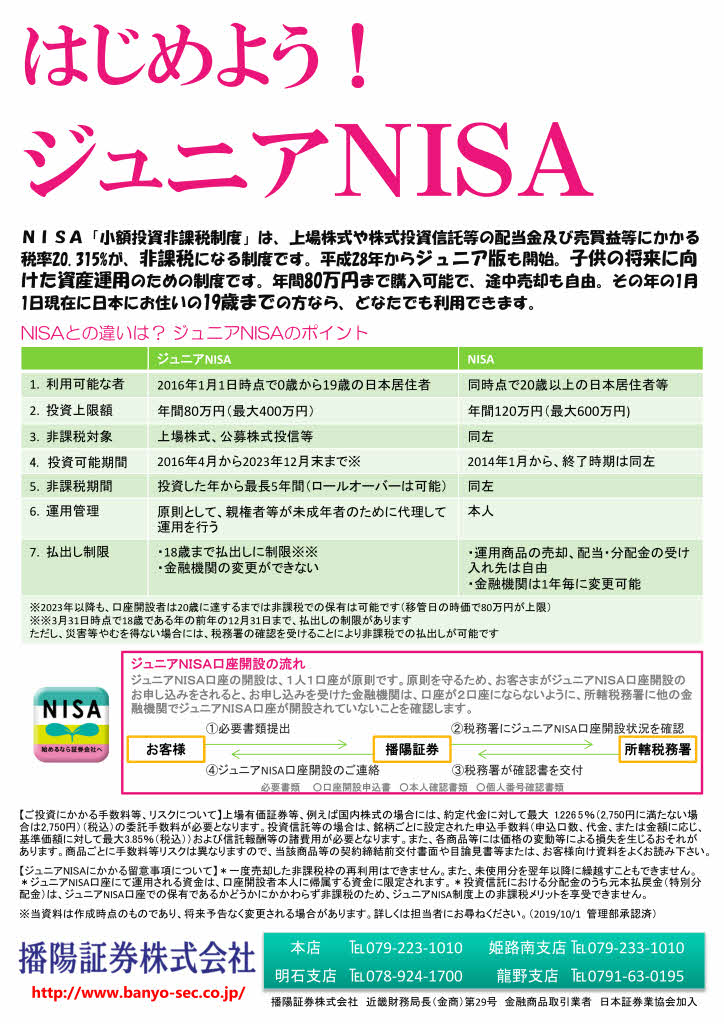 はじめよう！ジュニアNISA